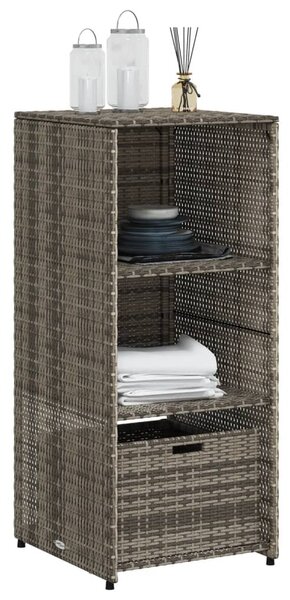 Szürke polyrattan kerti tárolószekrény 50 x 55 x 115 cm