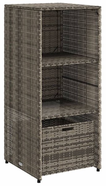 Szürke polyrattan kerti tárolószekrény 50 x 55 x 115 cm