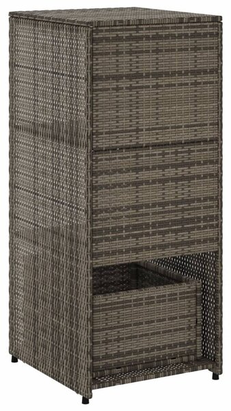Szürke polyrattan kerti tárolószekrény 50 x 55 x 115 cm