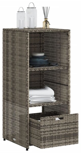 Szürke polyrattan kerti tárolószekrény 50 x 55 x 115 cm