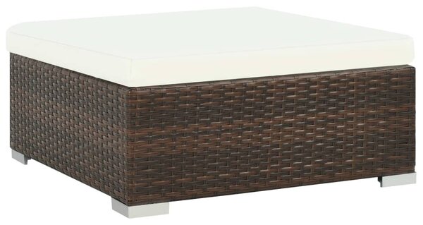 8-részes barna polyrattan kerti bútorszett párnákkal