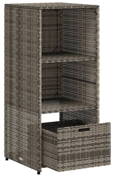 Szürke polyrattan kerti tárolószekrény 50 x 55 x 115 cm