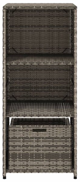 Szürke polyrattan kerti tárolószekrény 50 x 55 x 115 cm