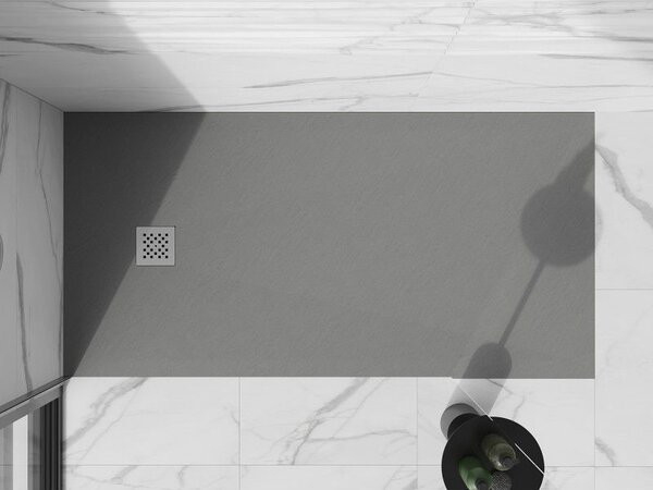 Mexen Stone+ kompozit téglalap alakú zuhanytálca 200 x 80 cm, szürke-beton - 44618020