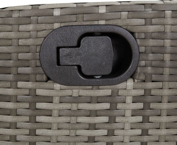 5 részes szürke polyrattan kerti étkezőgarnitúra párnával