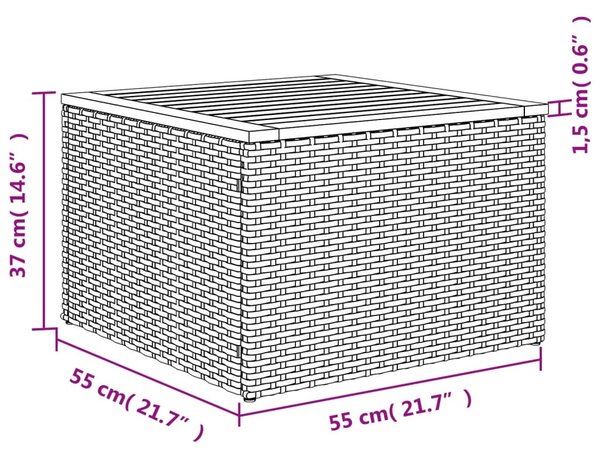 9 részes vegyes bézs polyrattan kerti ülőgarnitúra párnákkal