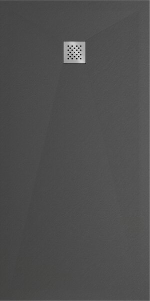 Mexen Stone+, négyszögletes ásványi kompozit kád 160 x 70 cm, antracit, 44717016
