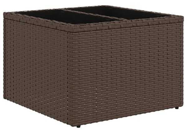 9 részes barna polyrattan kerti ülőgarnitúra párnákkal