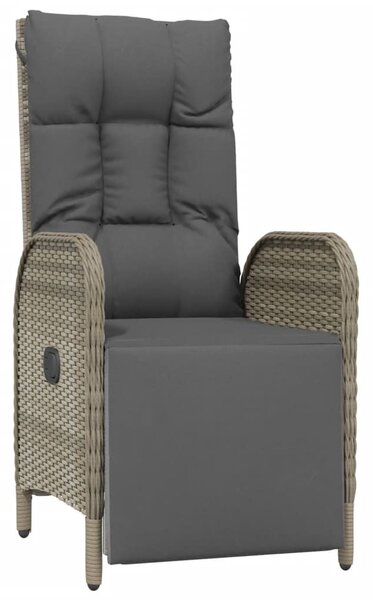 9 részes szürke polyrattan kerti étkezőgarnitúra párnával