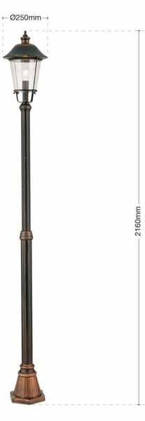 Kültéri kandeláber lámpa KENZO fekete/antik bronz 12552