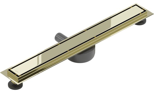 Mexen Flat 360°, rozsdamentes acél zuhanyfolyó, M13 modell 2 az 1-ben csempe lerakáshoz 50 cm, arany fényes, 1510050-40