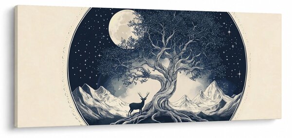 Kép – Mágikus fa szarvassal I. (120x50 cm)