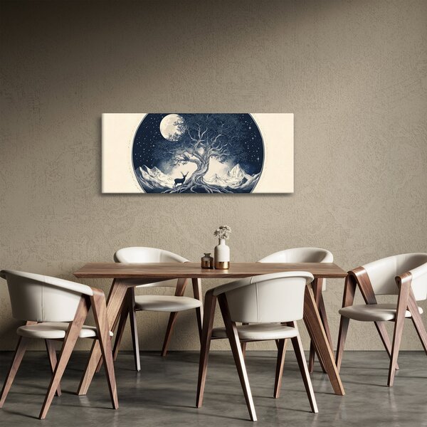 Kép – Mágikus fa szarvassal I. (120x50 cm)