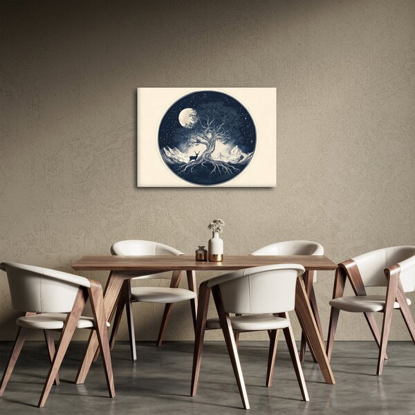 Kép – Mágikus fa szarvassal I. (70x50 cm)