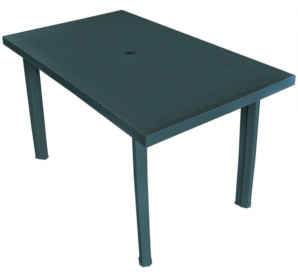 VidaXL zöld műanyag kerti asztal 126 x 76 x 72 cm