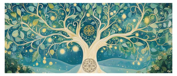 Kép – Mágikus fa spirálokkal (120x50 cm)