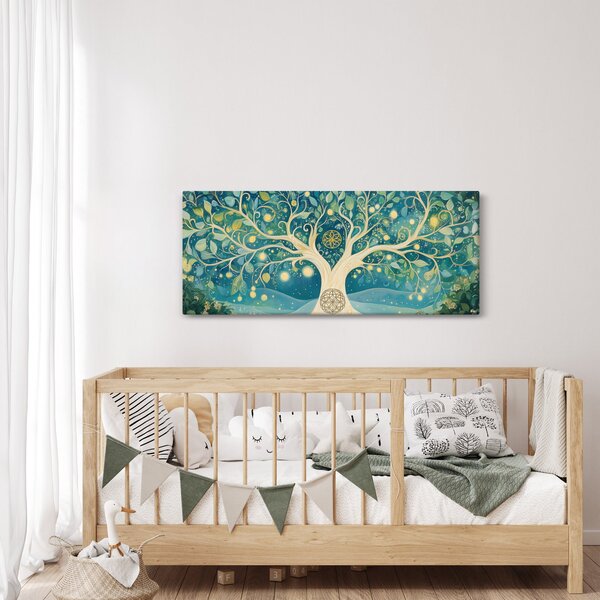 Kép – Mágikus fa spirálokkal (120x50 cm)