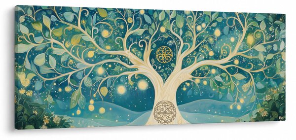 Kép – Mágikus fa spirálokkal (120x50 cm)