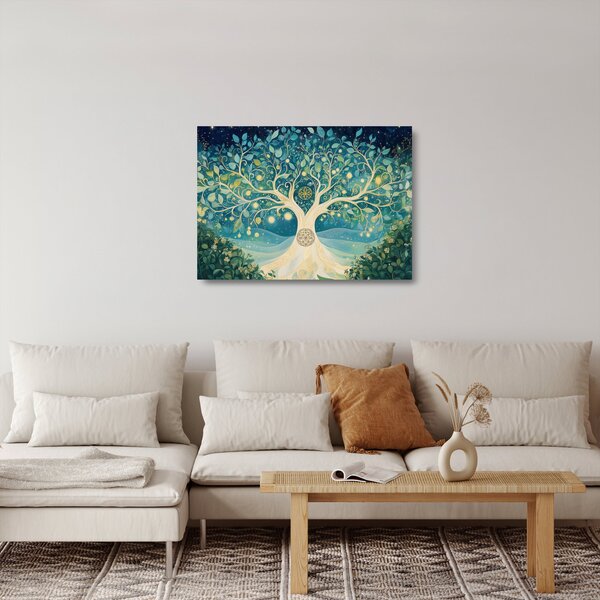 Üveg kép – Mágikus fa spirálokkal (70x50 cm)