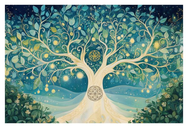 Kép – Mágikus fa spirálokkal (90x60 cm)