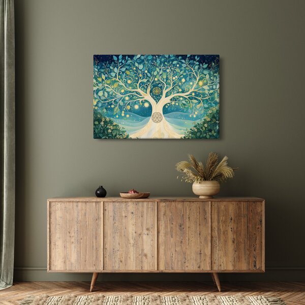 Kép – Mágikus fa spirálokkal (90x60 cm)