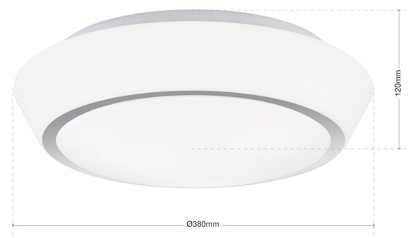 TENA modern mennyezeti lámpa króm/opál színben, 38cm