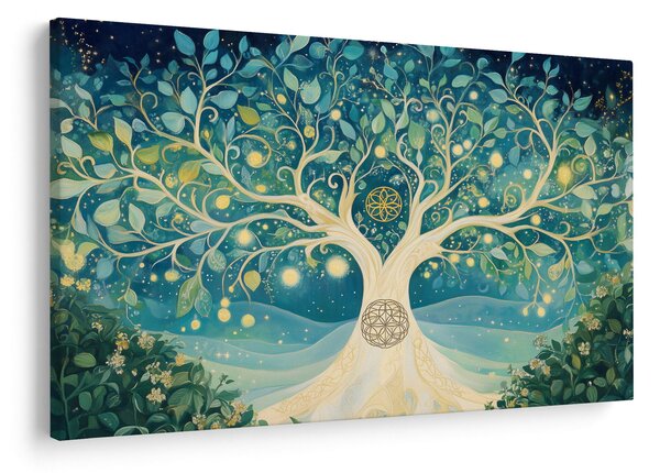 Kép – Mágikus fa spirálokkal (90x60 cm)