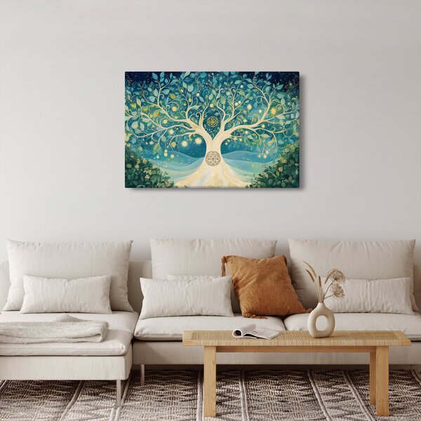 Kép – Mágikus fa spirálokkal (90x60 cm)