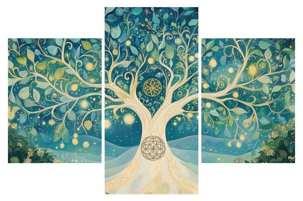 Kép – Mágikus fa spirálokkal (90x60 cm)