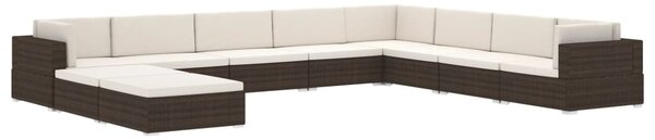 1 db fekete polyrattan moduláris sarokfotel párnákkal