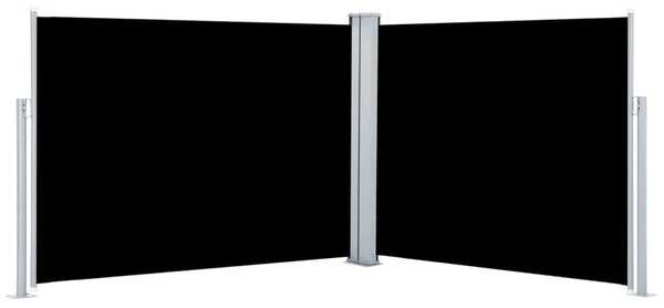Fekete behúzható oldalsó napellenző 140 x 1000 cm