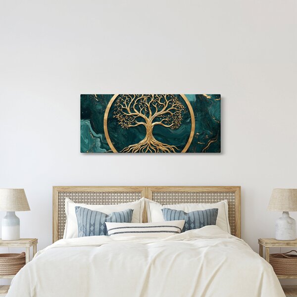 Kép – Márványban lévő arany életfa (120x50 cm)
