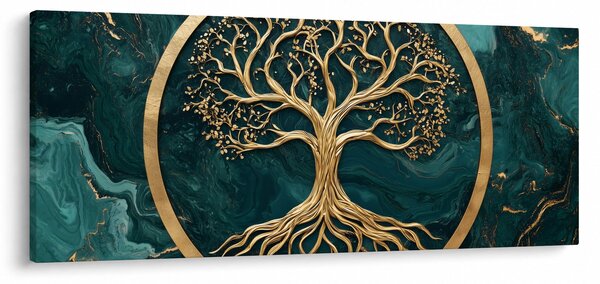 Kép – Márványban lévő arany életfa (120x50 cm)