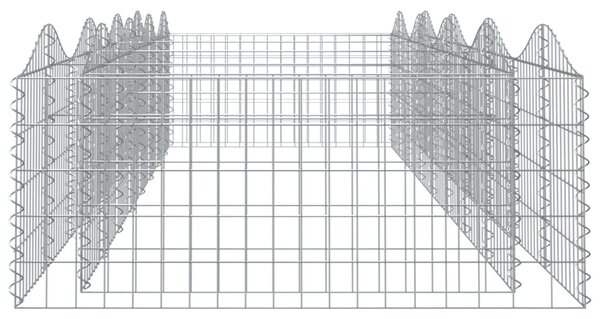 Íves horganyzott vas gabion magaságyás 400x100x50 cm