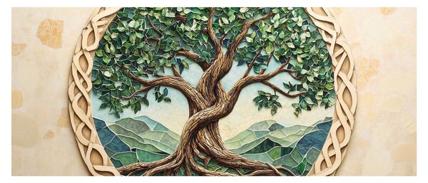 Kép – Fonott életfa (120x50 cm)