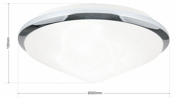 RIMA modern mennyezeti lámpa, 32cm, króm