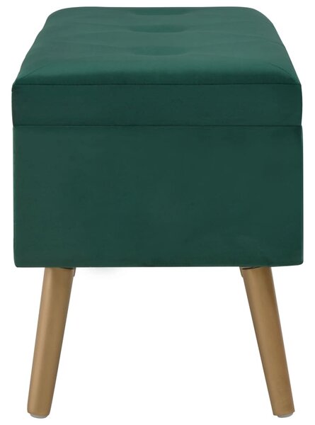 VidaXL zöld bársonypad tárolórekesszel 80 cm