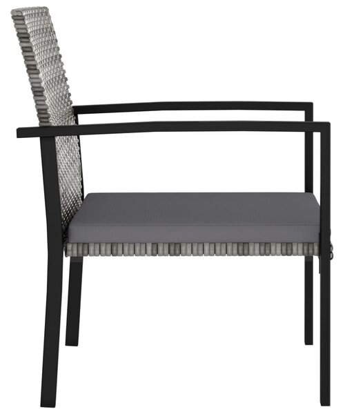 2 db szürke kerti polyrattan étkezőszék