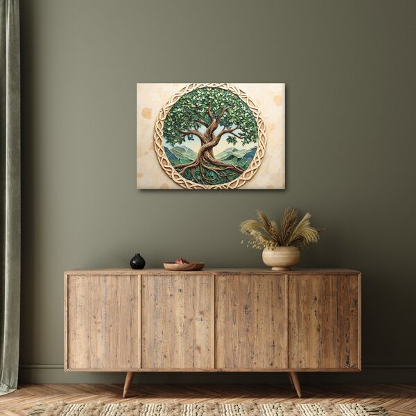 Kép – Fonott életfa (70x50 cm)