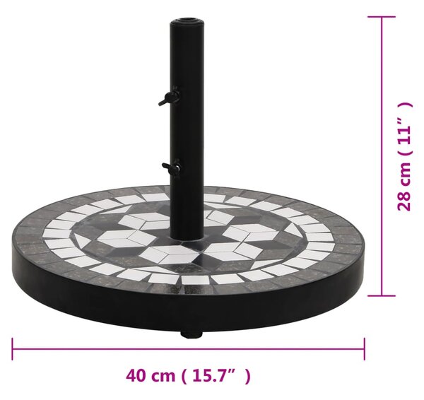 Fekete és fehér kerek napernyő talp 12 kg