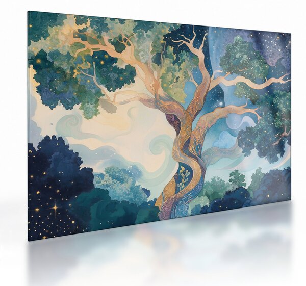 Üveg kép – Kozmikus fa (70x50 cm)