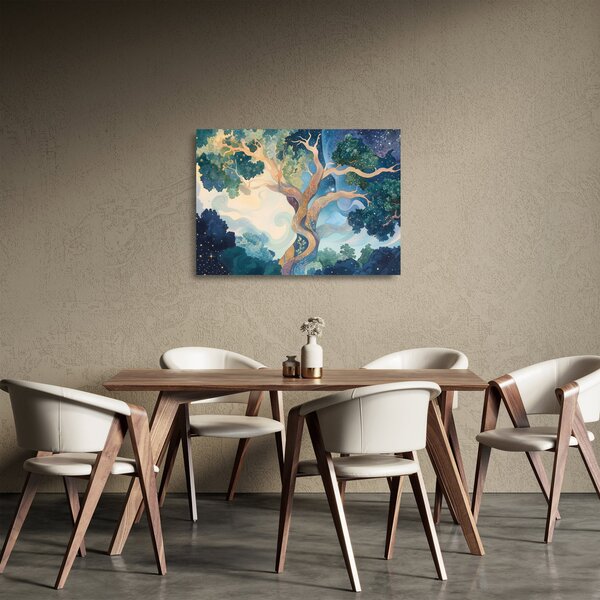 Üveg kép – Kozmikus fa (70x50 cm)