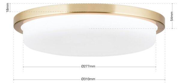 LEROX modern LED mennyezeti lámpa, 30 cm, matt réz