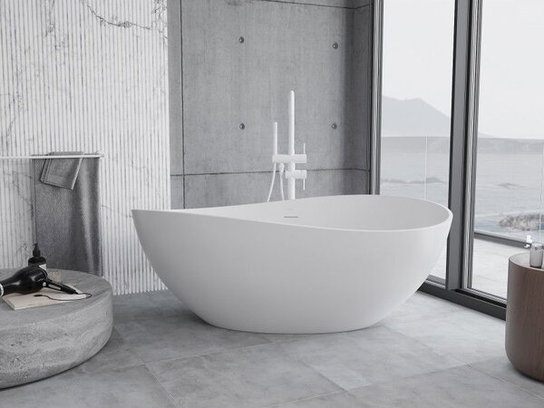 Mexen Parma szabadon álló kád konglomerátumból 160 x 95 cm, fehér matt - 57231609500