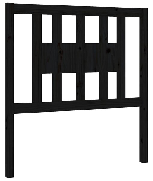 VidaXL fekete tömör fenyőfa fejtámla 106 x 4 x 100 cm