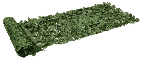 Sötétzöld leveles erkélyparaván 200 x 75 cm