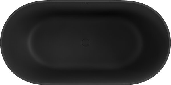 Mexen Rimini, szabadon álló konglomerátum kád 150 x 75 cm, fekete matt, 57241507570