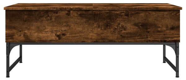 Füstös tölgy szerelt fa és fém dohányzóasztal 100 x 50 x 40 cm