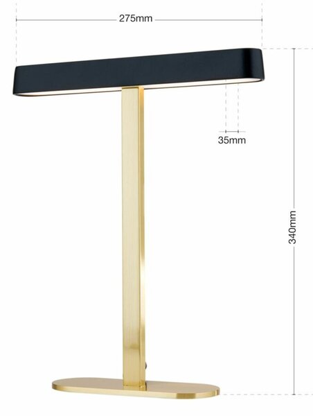 AUFTAKT modern led íróasztali lámpa, matt arany