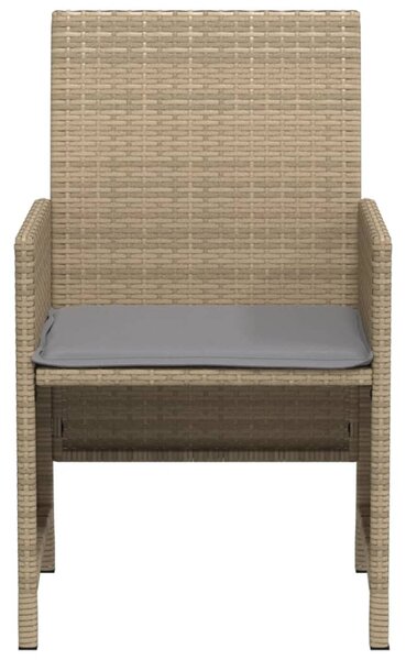 3 részes vegyes bézs polyrattan bisztrógarnitúra párnákkal